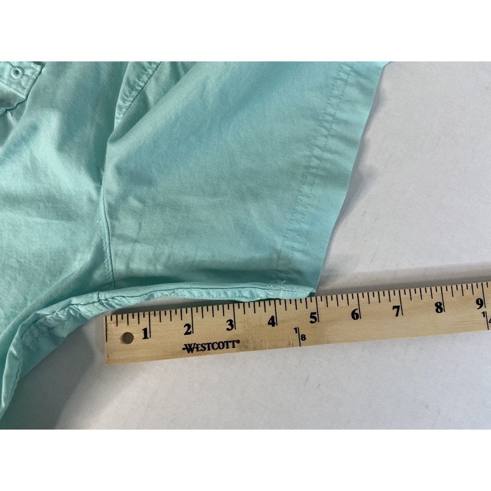 Columbia PFG Mens XXL‎ Short Sleeve Fishing Shirt Seafoam Green Button Down - Picture 8 of 15